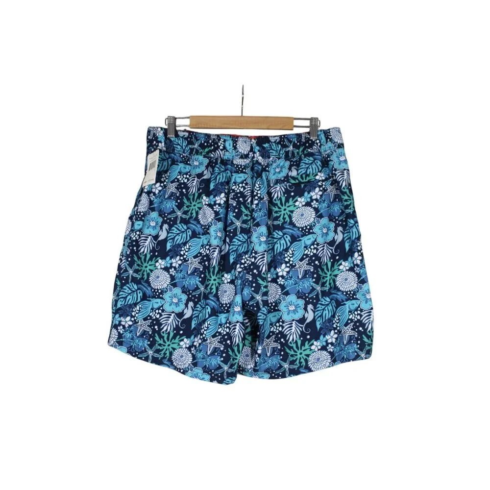 Nautica men's blue mesh‎ lined Hawaiian board shorts swim trunks L